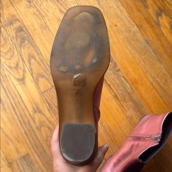 “Maeve” Pink and Black Two Tone Leather Ankle Boots, Booties - Picture 5 of 7